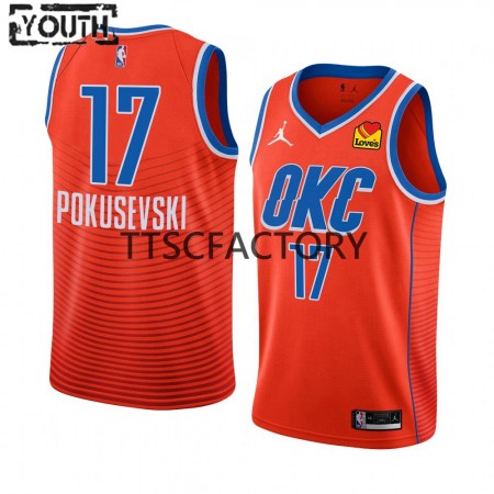 Kinder NBA Oklahoma City Thunder Trikot Aleksej Pokusevski 17 Nike 2022-23 Statement Edition Orange Swingman